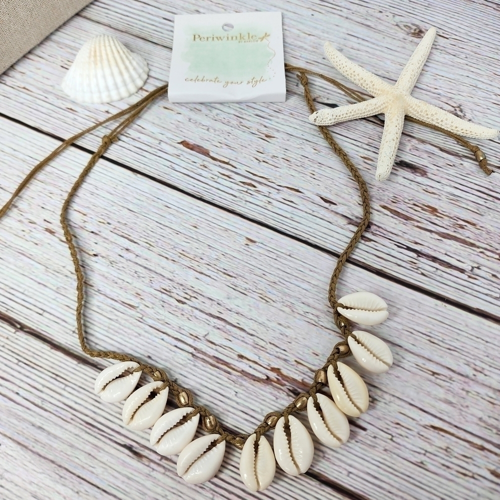 NEW SHELL NECKLACE PERIWINKLE BY‎ BARLOW BEACH VACATION SUMMER - Picture 5 of 7